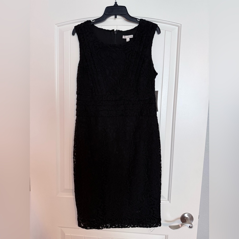 New York & Company Black Lace Overlay Dress, Size 8 - NWT